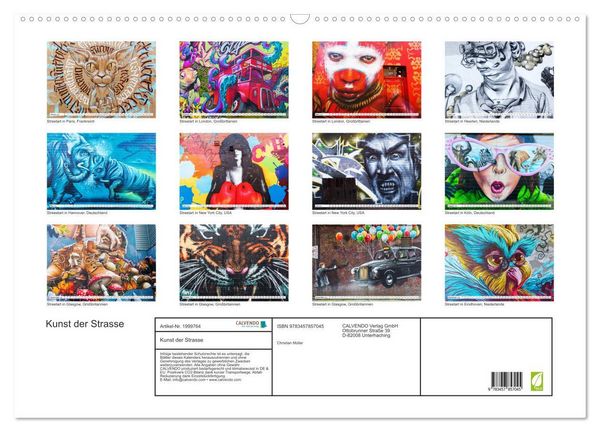 Produktbild: Kunst der Strasse (Wandkalender 2026 DIN A2 quer), CALVENDO Monatskalender