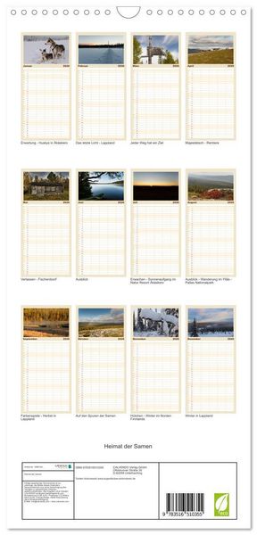 Produktbild: Familienplaner 2026 - Heimat der Samen mit 5 Spalten (Wandkalender, 21 x 45 cm) CALVENDO