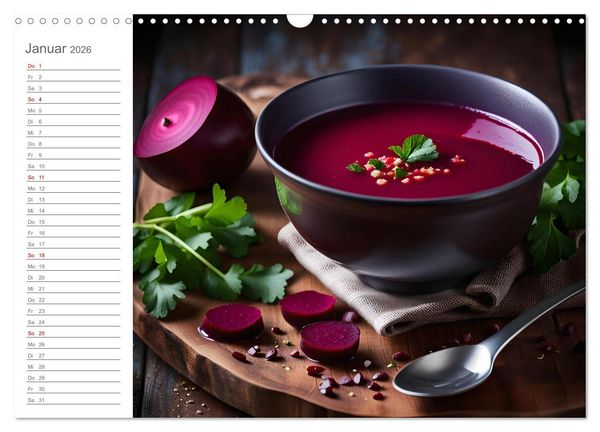 Produktbild: Dein Suppenjahr - Kulinarischer Suppengenuss der Saison (Wandkalender 2026 DIN A3 quer), CALVENDO Monatskalender