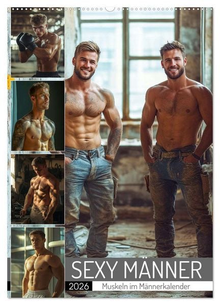 Produktbild: SEXY M&Auml;NNER - Muskeln im M&auml;nnerkalender (Wandkalender 2026 DIN A2 hoch), CALVENDO Monatskalender