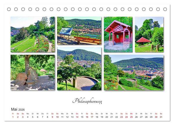 Produktbild: Heidelberg Fotocollagen (Tischkalender 2026 DIN A5 quer), CALVENDO Monatskalender