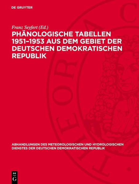 Produktbild: Ph&auml;nologische Tabellen 1951-1953 aus dem Gebiet der Deutschen Demokratischen Republik