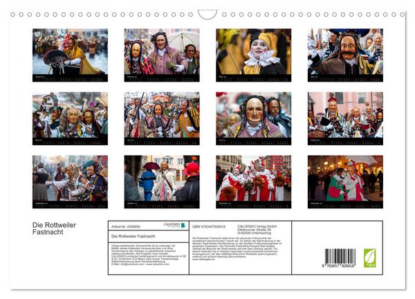 Produktbild: Die Rottweiler Fastnacht (Wandkalender 2026 DIN A3 quer), CALVENDO Monatskalender
