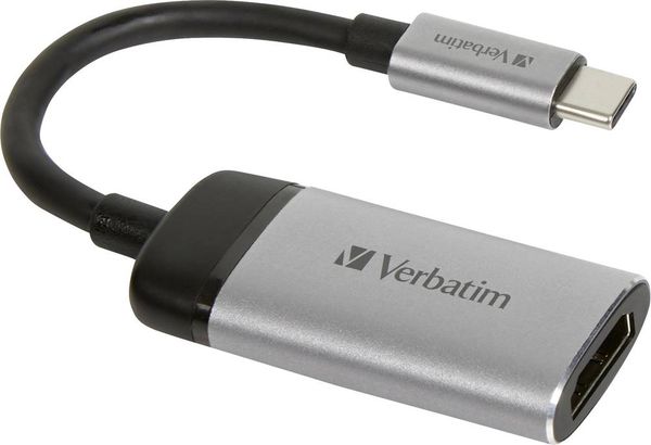 Verbatim 49143 USB-C® Adapter [1x USB-C® Stecker - 1x HDMI-Buchse] Silber (matt) 0.10m