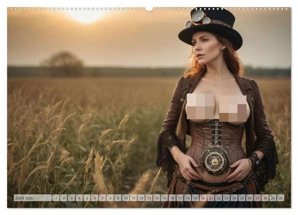 Produktbild: Steampunk Erotik - Schwangere Frauen (Wandkalender 2026 DIN A2 quer), CALVENDO Monatskalender