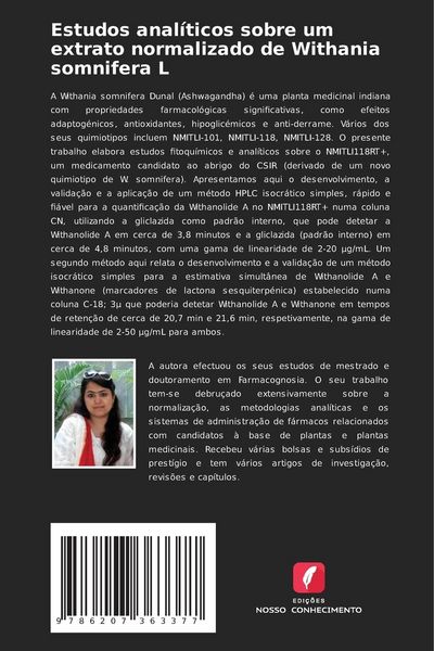 Produktbild: Estudos anal&iacute;ticos sobre um extrato normalizado de Withania somnifera L