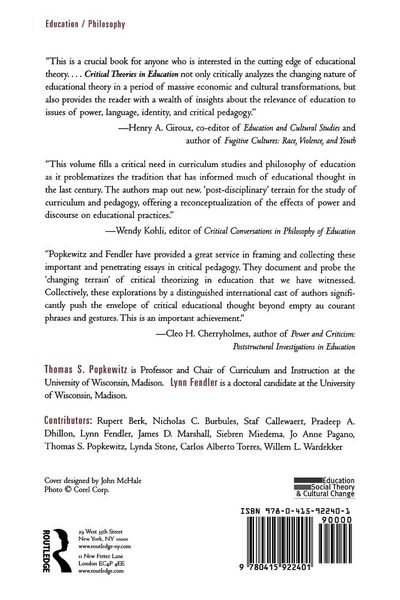 Produktbild: Critical Theories in Education