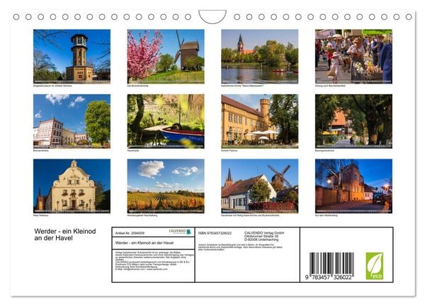 Produktbild: Werder - ein Kleinod an der Havel (Wandkalender 2026 DIN A4 quer), CALVENDO Monatskalender