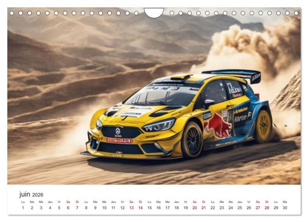 Produktbild: Les voitures de rallye &agrave; l'assaut des pistes (Calendrier mural 2026 DIN A4 vertical), CALVENDO calendrier mensuel