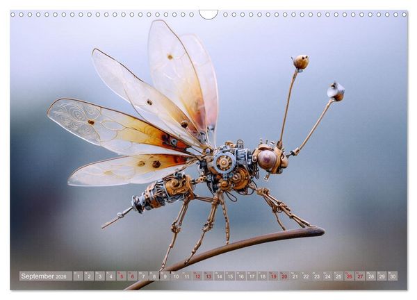 Produktbild: Insecta Mechanica. Fantastische Fl&uuml;gelwesen zwischen Technik und Natur (Wandkalender 2026 DIN A3 quer), CALVENDO Monatskalender