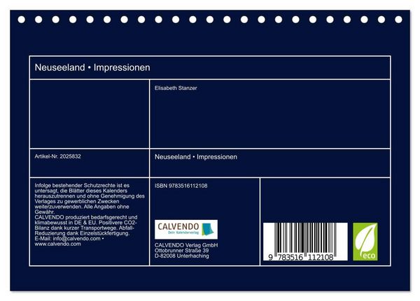 Produktbild: Neuseeland &bull; Impressionen (Tischkalender 2026 DIN A5 quer), CALVENDO Monatskalender