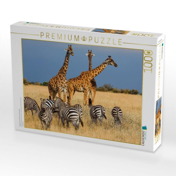 Produktbild: CALVENDO Puzzle Tiergemeinschaft in der Savanne | 1000 Teile Lege-Gr&ouml;&szlig;e 64x48cm Foto-Puzzle f&uuml;r gl&uuml;ckliche Stunden