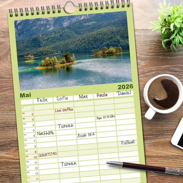 Produktbild: Familienplaner 2026 - Traumlandschaft Werdenfelser Land - Teil I mit 5 Spalten (Wandkalender, 21 x 45 cm) CALVENDO