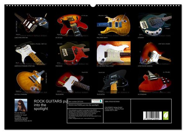 Produktbild: ROCK GUITARS put into the spotlight (High Quality Premium Wall Calendar 2026 DIN A2 landscape),CALVENDO 12 Month Wall Calendar