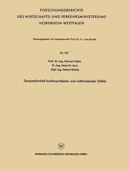 Produktbild: Zerspanbarkeit hochwarmfester und nichtrostender St&auml;hle