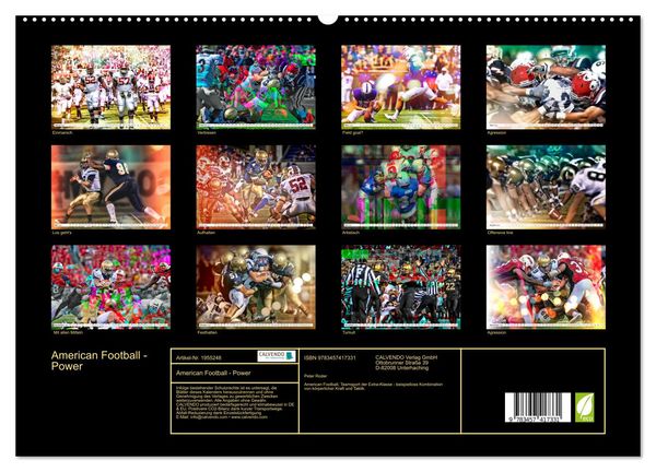 Produktbild: American Football - Power (hochwertiger Premium Wandkalender 2026 DIN A2 quer), Kunstdruck in Hochglanz
