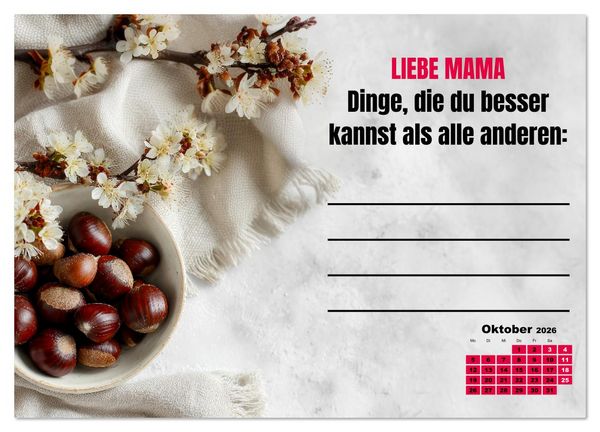 Produktbild: Kalender f&uuml;r Mamas - Was ich dir sagen will (Wandkalender 2026 DIN A3 quer), CALVENDO Monatskalender