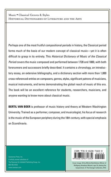 Produktbild: Historical Dictionary of Music of the Classical Period