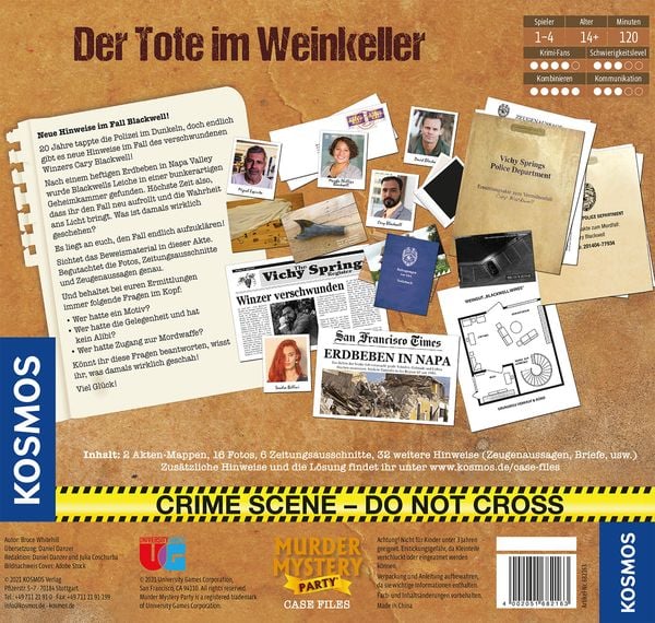 Produktbild: KOSMOS - Murder Mystery Case File - Der Tote im Weinkeller