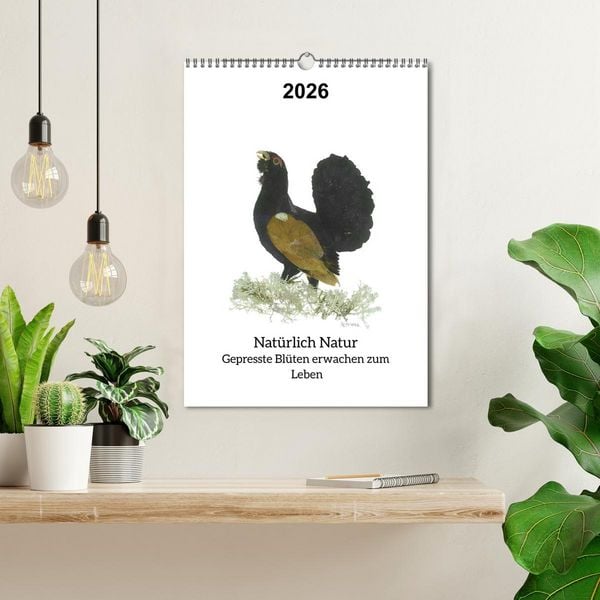 Produktbild: Nat&uuml;rlich Natur - Gepresste Bl&uuml;ten erwachen zum Leben (Wandkalender 2026 DIN A3 hoch), CALVENDO Monatskalender