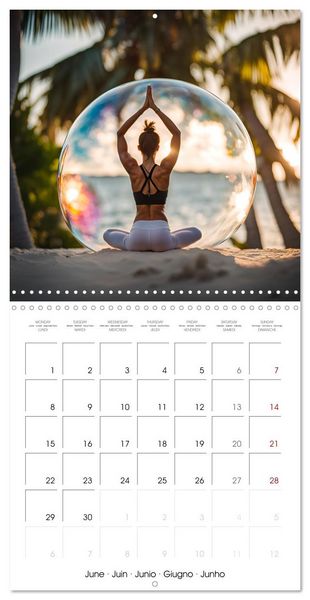 Produktbild: Soap bubble yoga dreams - AI Yoga journeys (Wall Calendar 2026 12 &times; 12 Inch) CALVENDO 12 Month Wall Calendar