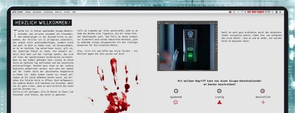 Produktbild: Ein atemloses Spiel - Ein Escape-Adventskalender
