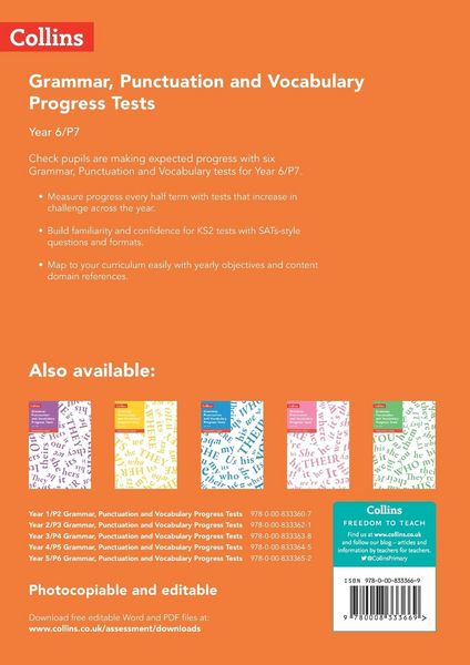 Produktbild: Year 6/P7 Grammar, Punctuation and Vocabulary Progress Tests