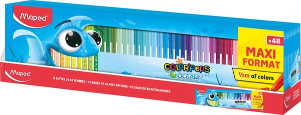 Produktbild: Maped Filzstifte Color'Peps Ocean 48 St&uuml;ck Faltschachtel