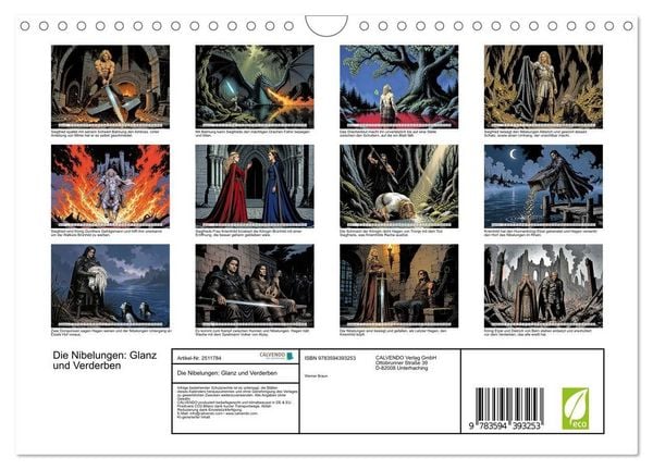 Produktbild: Die Nibelungen: Glanz und Verderben (Wandkalender 2027 DIN A4 quer), CALVENDO Monatskalender