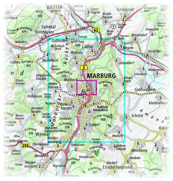 Marburg. Stadtplan 1:14 000