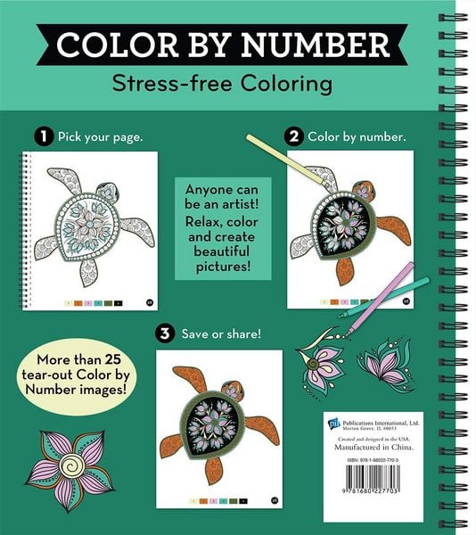 Produktbild: Brain Games - Color by Number: Stress-Free Coloring (Green)