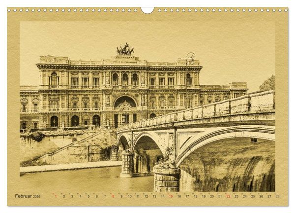 Produktbild: Rom-Ein Kalender im Zeitungsstil (Wandkalender 2026 DIN A3 quer), CALVENDO Monatskalender