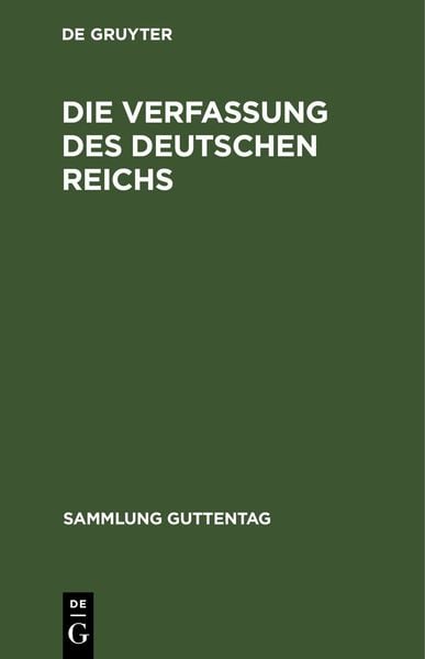 Produktbild: Die Verfassung des Deutschen Reichs