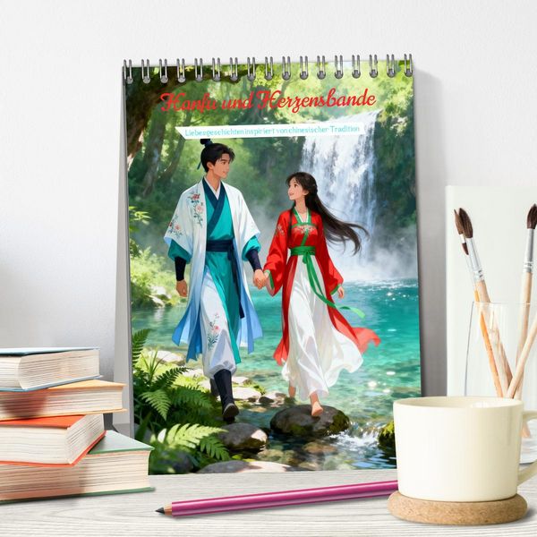 Produktbild: Hanfu und Herzensbande (Tischkalender 2027 DIN A5 hoch), CALVENDO Monatskalender