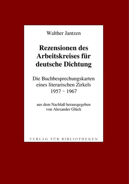 Produktbild: Rezensionen des Arbeitskreises f&uuml;r deutsche Dichtung