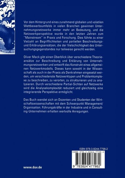 Produktbild: Konfiguration und Koordination von Unternehmungsnetzwerken