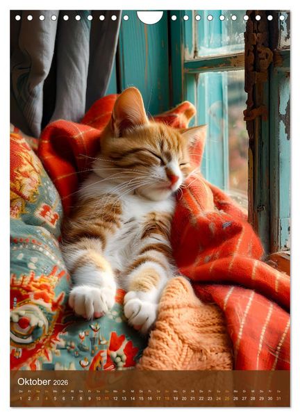 Produktbild: Kuschelkatzen - Fellnasen im Schlummerland (Wandkalender 2026 DIN A4 hoch), CALVENDO Monatskalender