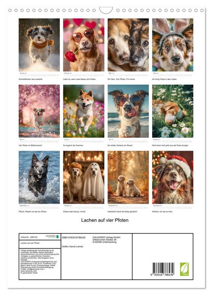 Produktbild: Lachen auf vier Pfoten (Wandkalender 2027 DIN A3 hoch), CALVENDO Monatskalender