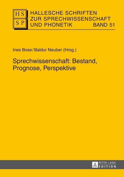 Produktbild: Sprechwissenschaft: Bestand, Prognose, Perspektive