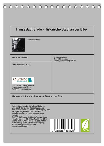 Produktbild: Hansestadt Stade - Historische Stadt an der Elbe (Tischkalender 2026 DIN A5 hoch), CALVENDO Monatskalender