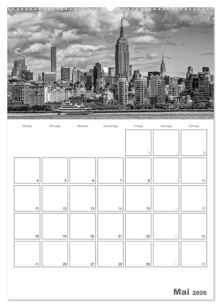 Produktbild: NEW YORK Skylines (Wandkalender 2026 DIN A2 hoch), CALVENDO Monatskalender