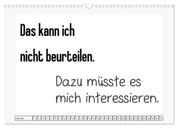 Produktbild: Typo-Kalender f&uuml;r das B&uuml;ro. Sarkasmus und fiese Spr&uuml;che (Wandkalender 2026 DIN A3 quer), CALVENDO Monatskalender