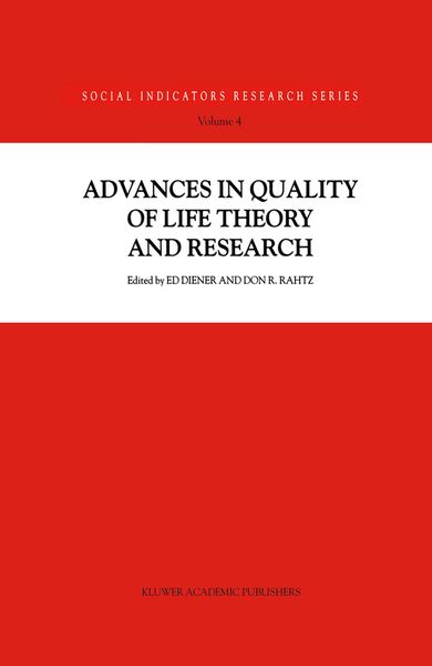 Produktbild: Advances in Quality of Life Theory and Research