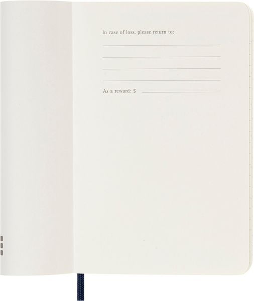 Produktbild: Moleskine 18 Monate Wochen Notizkalender 2025/2026, Pocket/A6, 1 Wo = 1 Seite, rechts linierte Seite, Weicher Einband, Saphir