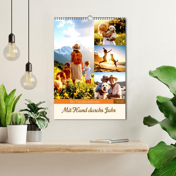Produktbild: Der Familienkalender - Mit Hund durchs Jahr (Wandkalender 2026 DIN A3 hoch), CALVENDO Monatskalender