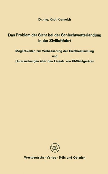 Produktbild: Das Problem der Sicht bei der Schlechtwetterlandung in der Zivilluftfahrt