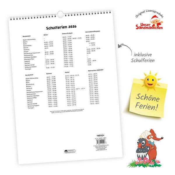 Produktbild: Trötsch Unser Sandmännchen XL-Familienplaner Familienkalender Unser Sandmännchen 2026