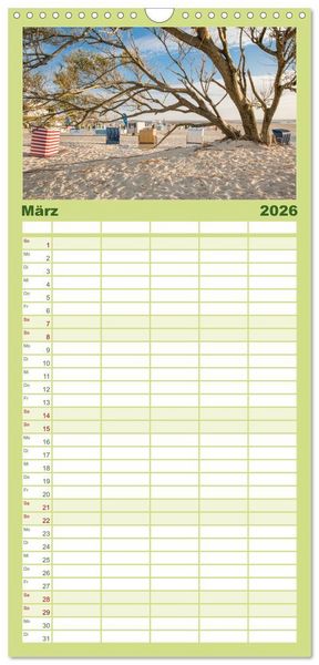 Produktbild: Familienplaner 2026 - Meine Insel Borkum mit 5 Spalten (Wandkalender, 21 x 45 cm) CALVENDO