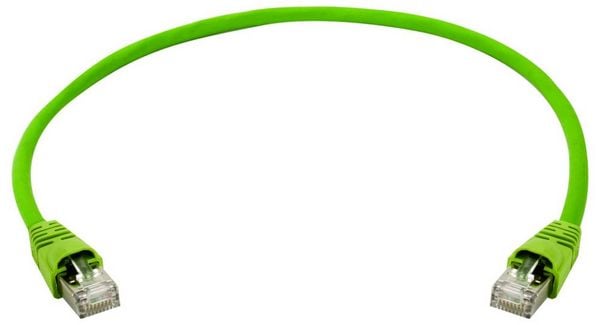 Produktbild: Teleg&auml;rtner 100009140 RJ45 Patchkabel S/FTP 15.0m Gr&uuml;n mit Knickschutzt&uuml;lle 1St.