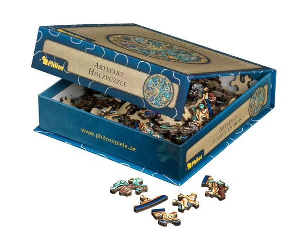 Produktbild: Artefakt Holzpuzzle 2 in 1 Zodiak, 161 Teile, in magnetischer Klappschachtel